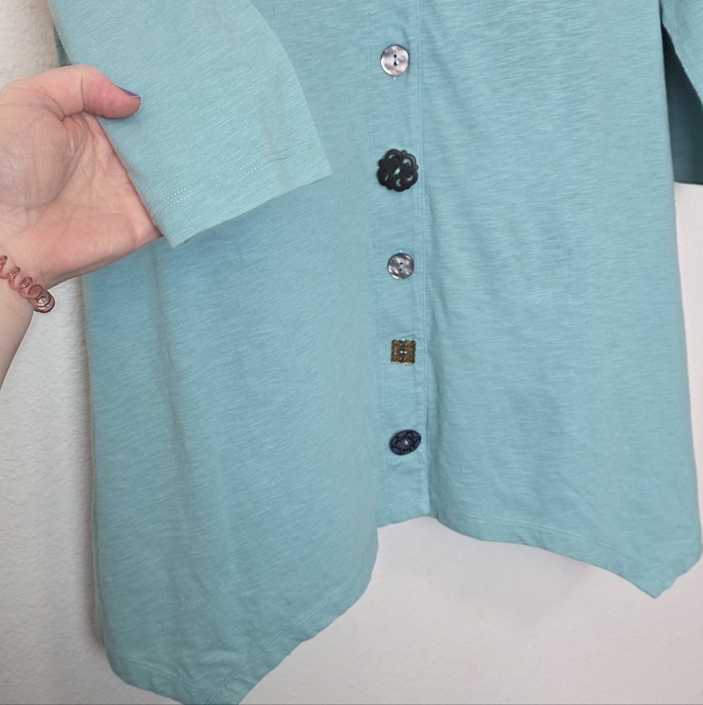 Soft Surroundings Danielle Blue Mixed Button Cott… - image 6